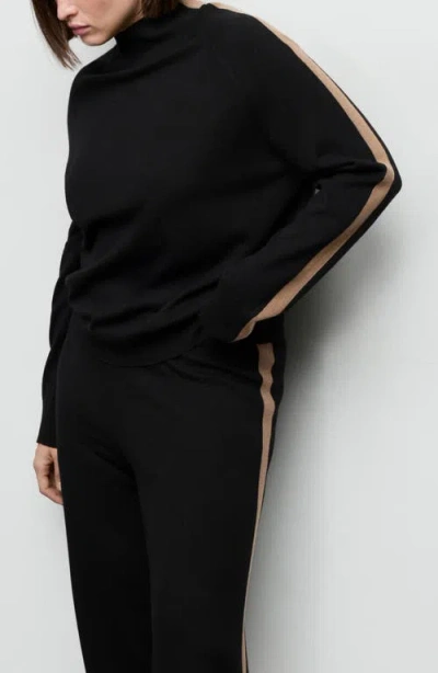 Mango Mock Neck Sweater In Black