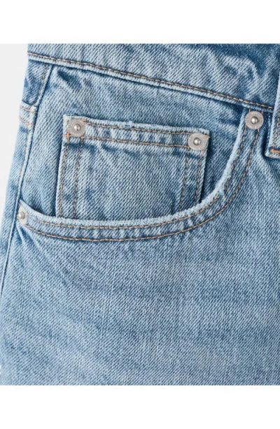 Mango Frayed Side Slit Denim Shorts In Multi