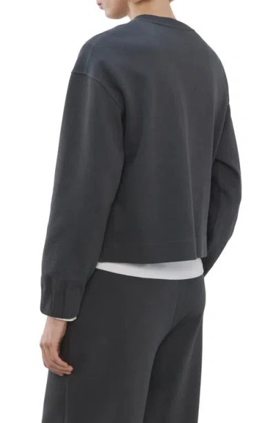 Mango Ruched Sleeve Sweatshirt In Gray