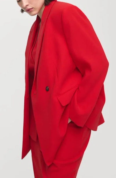 Mango Tie Blazer In Red