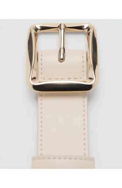 Mango Square Buckle Belt In Neutral