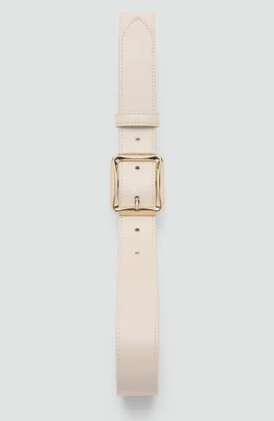 Mango Square Buckle Belt In Neutral