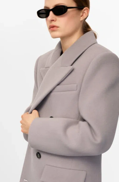 Mango Double Breasted Virgin Wool Blend Coat In Multi