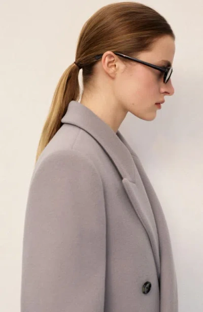 Mango Double Breasted Virgin Wool Blend Coat In Multi