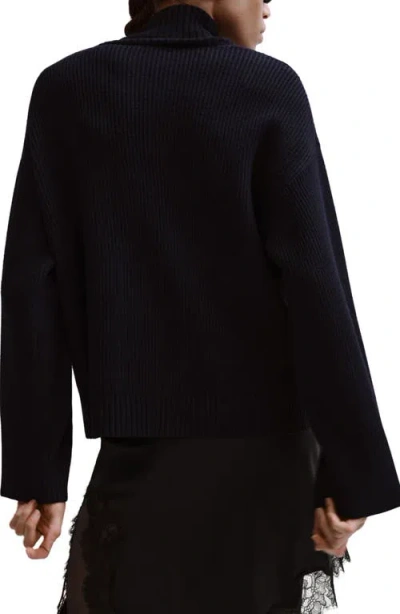 Mango Shoulder Button Mock Neck Sweater In Multi