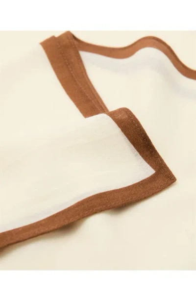 Mango Wool Pocket Square Ecru In White