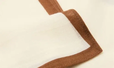 Mango Wool Pocket Square Ecru In White