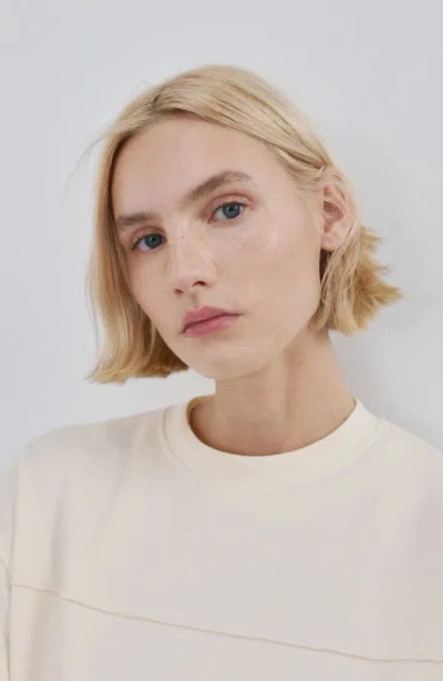 Mango Ruched Sleeve Sweatshirt In Neutral