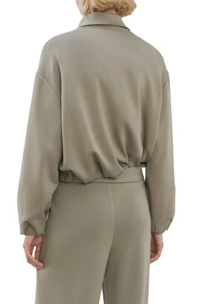 Mango High Neck Balloon Sweatshirt Khaki In Brown