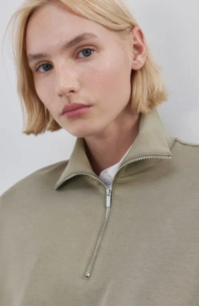 Mango High Neck Balloon Sweatshirt Khaki In Brown