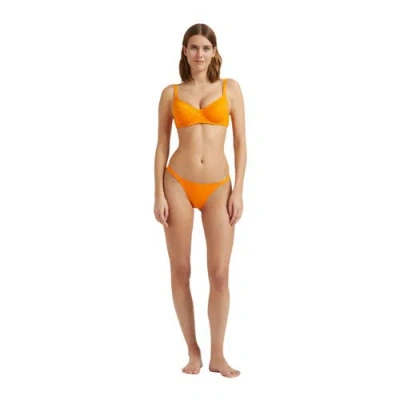 Vilebrequin Women Tanga Bikini Bottom Solid In Orange