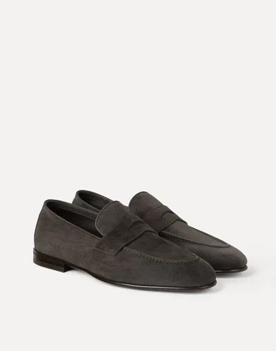 Brunello Cucinelli Brown Solid Penny Loafer In Brown