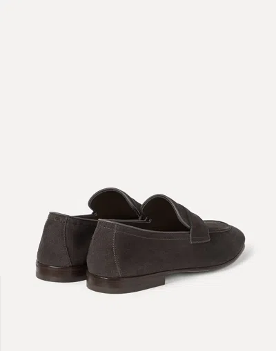 Brunello Cucinelli Brown Solid Penny Loafer In Brown