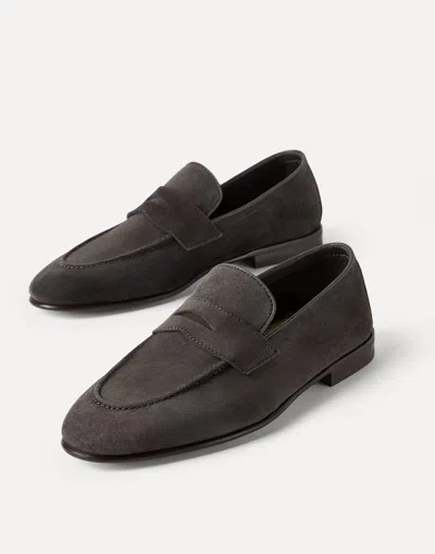 Brunello Cucinelli Brown Solid Penny Loafer In Brown