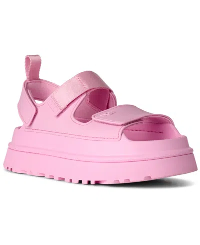 Ugg Sandals Open Toe Platform Sole Pull Tab In Pink