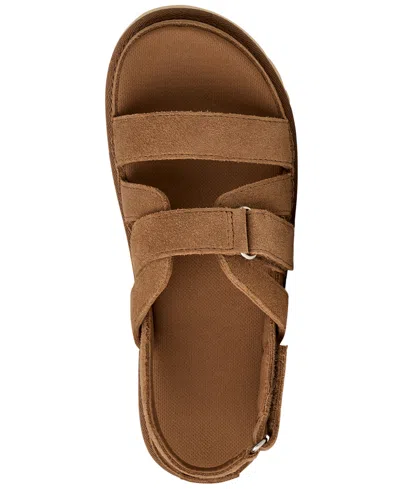 Ugg Goldenstar Flat Slingback Suede Sandals In Brown