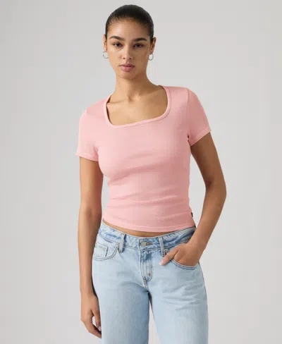 Levi's Essential Square Neck Tee In Pink