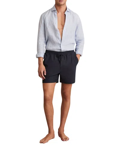Reiss Mens Black Barber Drawstring-waist Regular-fit Stretch-jersey Shorts Xs