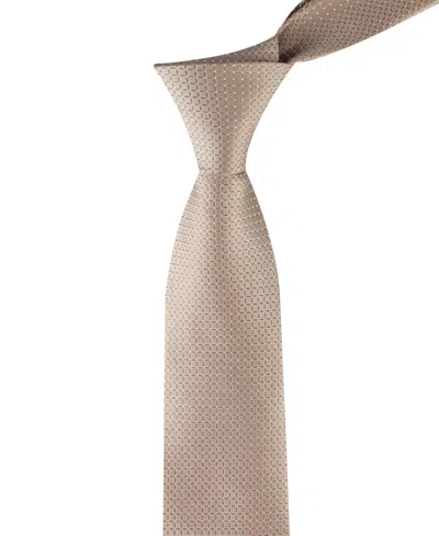 Calvin Klein Men's Grid Pattern Silk Tie In Brown
