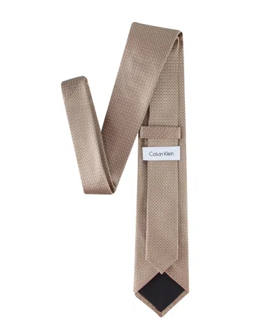 Calvin Klein Men's Grid Pattern Silk Tie In Brown