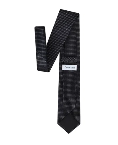 Calvin Klein Men's Grid Pattern Silk Tie In Metallic