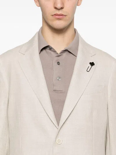 Lardini Patch Pocket Two Button Jacket In Gray