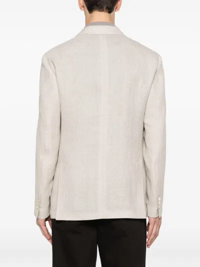 Lardini Patch Pocket Two Button Jacket In Gray