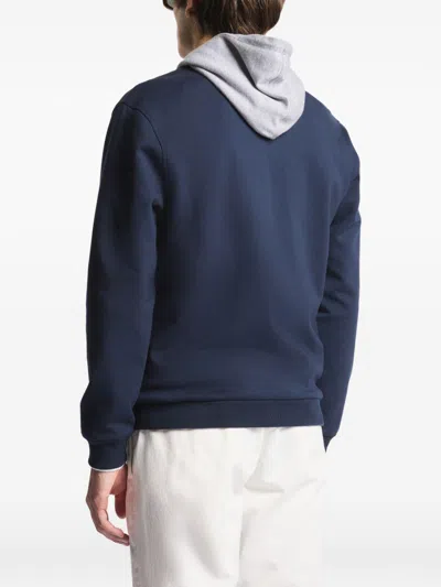 Fay Quilted Front Panel Smooth Fabric Jacket In Blue