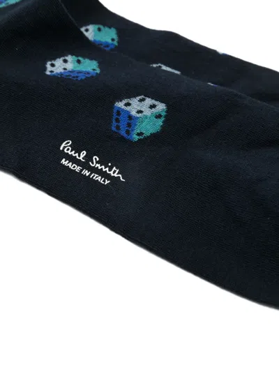 Paul Smith Dice-pattern Socks In Blue