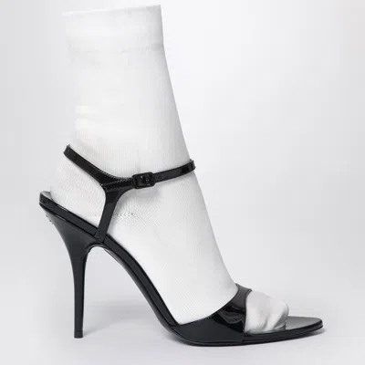 Balenciaga Avenue Sock Black Sandal In Patent Leather And Mesh In Multi