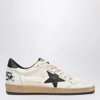 Golden Goose Deluxe Brand Men Ball-star Sneakers In White Nappa With Black Star In Neutral
