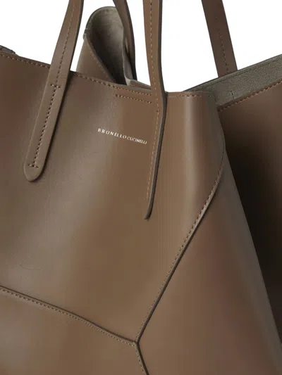 Brunello Cucinelli Women Bc Duo Hammered Leather Handbag