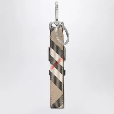 Burberry Beige Check Keychain In Pattern