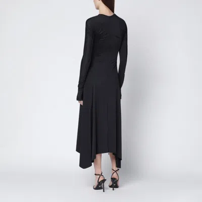 Victoria Beckham Draped Midi Skirt Asymmetric Design Slit In Black