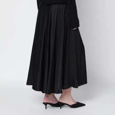 Anine Bing Christina Silk-blend Satin Midi Skirt In Black