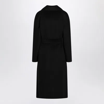 Max Mara Studio Black Coat With Belt In Black