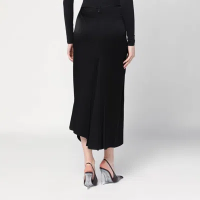 Victoria Beckham Draped Midi Skirt Asymmetric Design Slit In Black