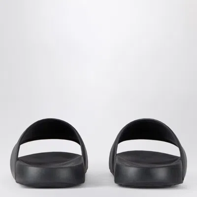 Givenchy Black Sandals With Wide Band And Contrasting Logo Patch In Rubber Man