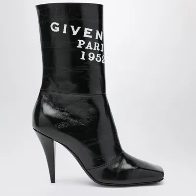 Givenchy Sliced Square Patent Leather Ankle Boots In Black