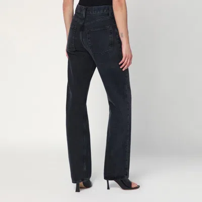 Agolde Black 90s Pinch Waist High Rise Straight Jeans In Paradox