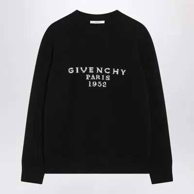 Givenchy Womens Black Brand-intarsia Round-neck Wool And Cashmere Sweater In Black