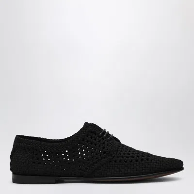Dolce & Gabbana Men Black Woven Dress Shoes, 8 Luxury Lace Ups & Dress Shoes For Men Darveys In Black