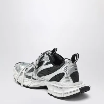 Balenciaga 3xl White Low Top Sneakers With Logo Detail In Tech Fabric Man In Silver