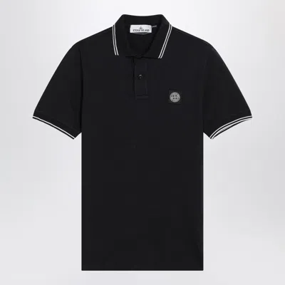 Stone Island Mens Black Brand-patch Regular-fit Stretch-cotton Polo Shirt Xl In Black
