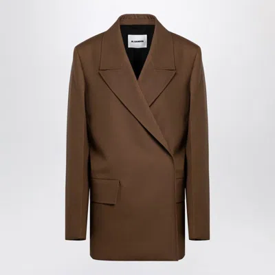 Jil Sander Brown Wool Double-breasted Jacket In Brown