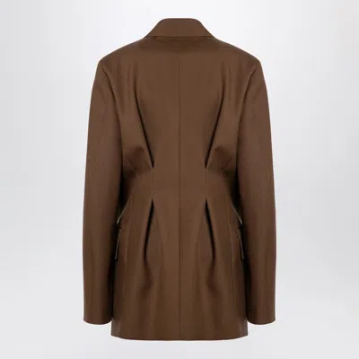 Jil Sander Brown Wool Double-breasted Jacket In Brown