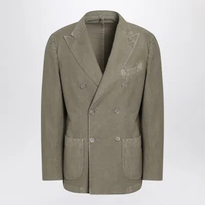 Santaniello Double-breasted Buttoned Blazer In Green