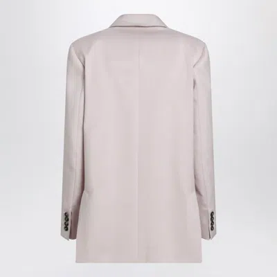 Max Mara Ombrosa Double Breasted Wool Blazer Jackets Rose In Purple