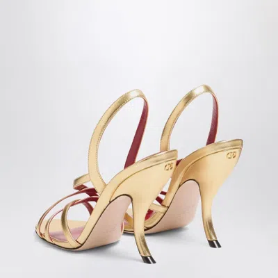 Valentino Garavani Valentino Fetishique 105 Leather Slingback Sandal In Gold