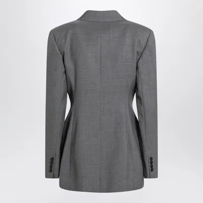 Givenchy Womens Double-breasted Peak-lapel Wool Blazer Medium Grey In Gray